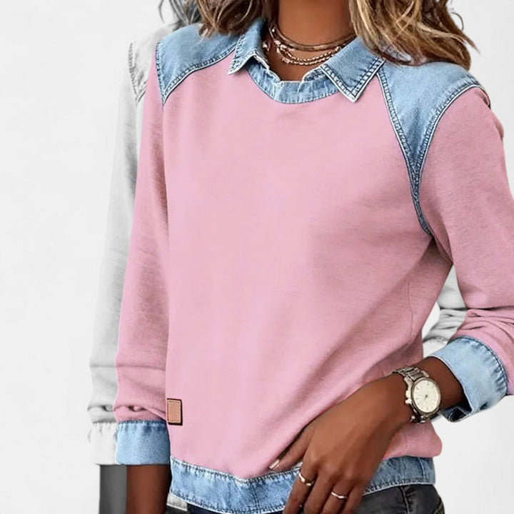 Isla | Women's Two-Tone Collared Jumper