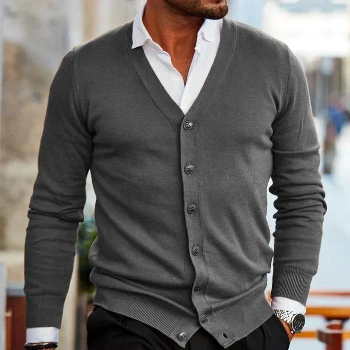 Lawrence | Men's V-Neck Knit Cardigan