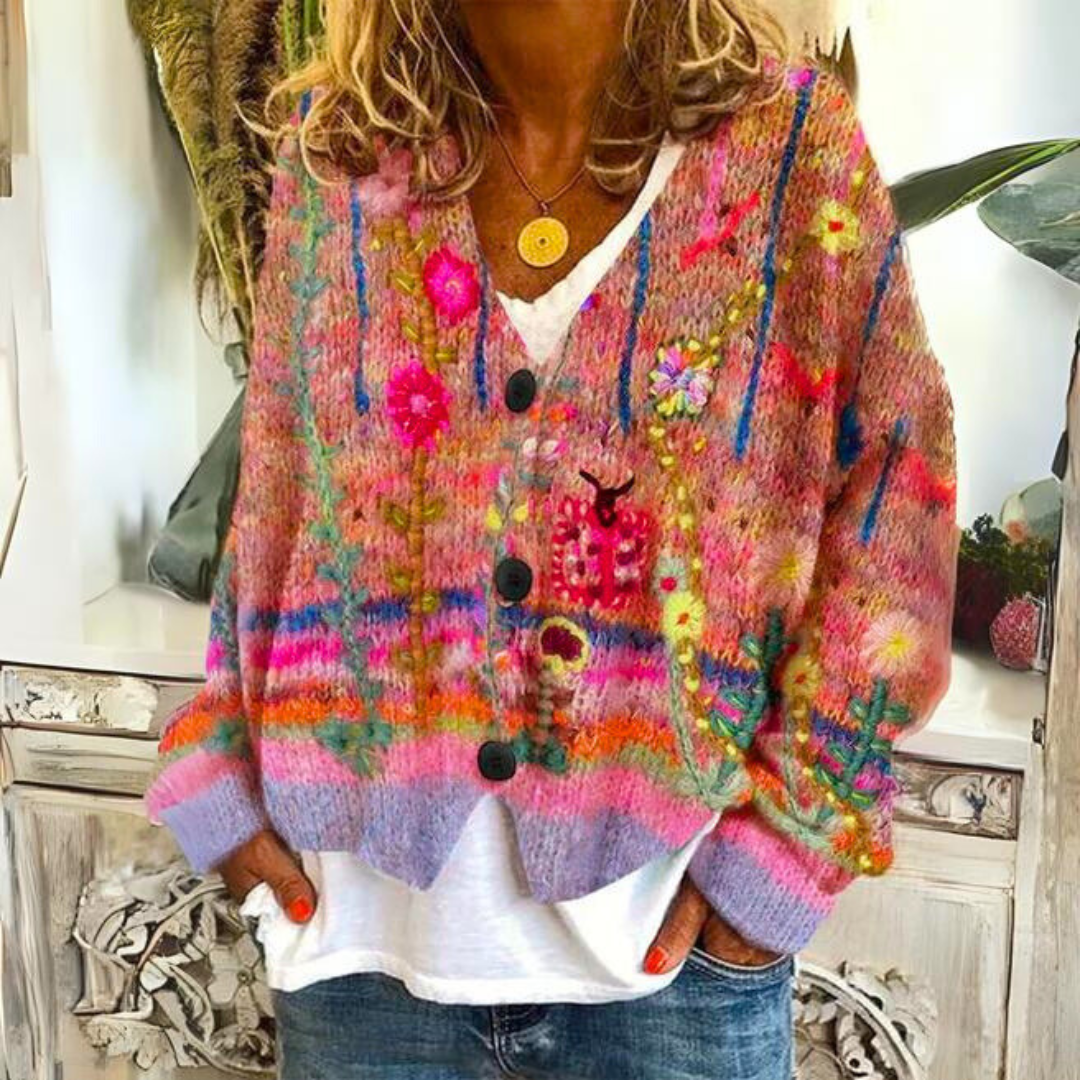 Edith | Women's Printed Knit Cardigan