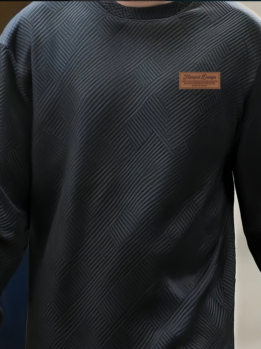 Spencer | Men's Textured Crew Neck Sweatshirt
