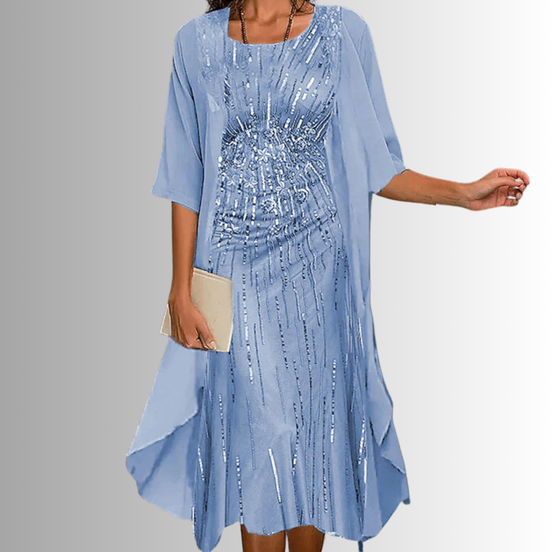 Women's Layered Floral Midi Dress