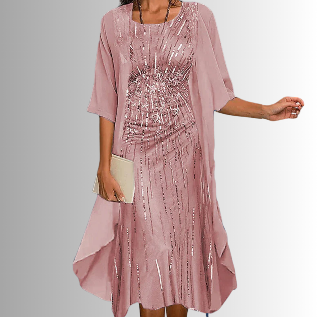 Women's Layered Floral Midi Dress