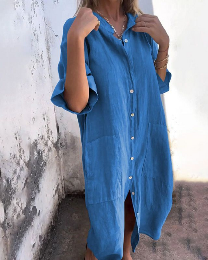 Women's Relaxed Boho Shirt Dress
