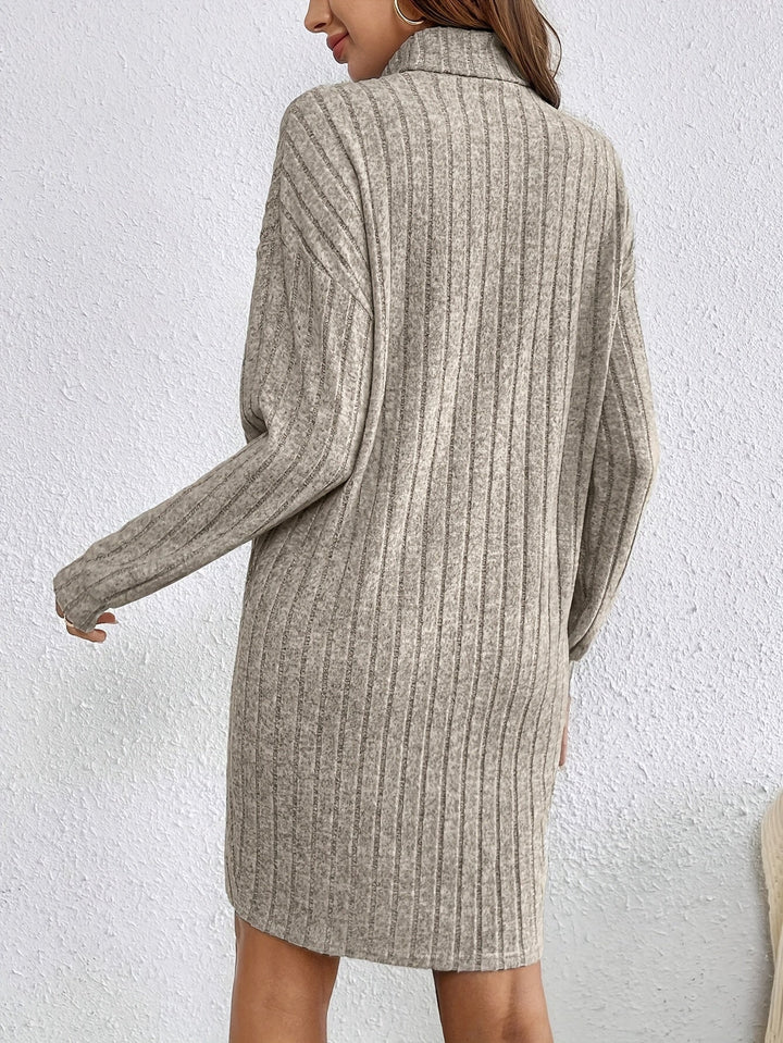 Dolores | Women's Ribbed Roll Neck Jumper Dress