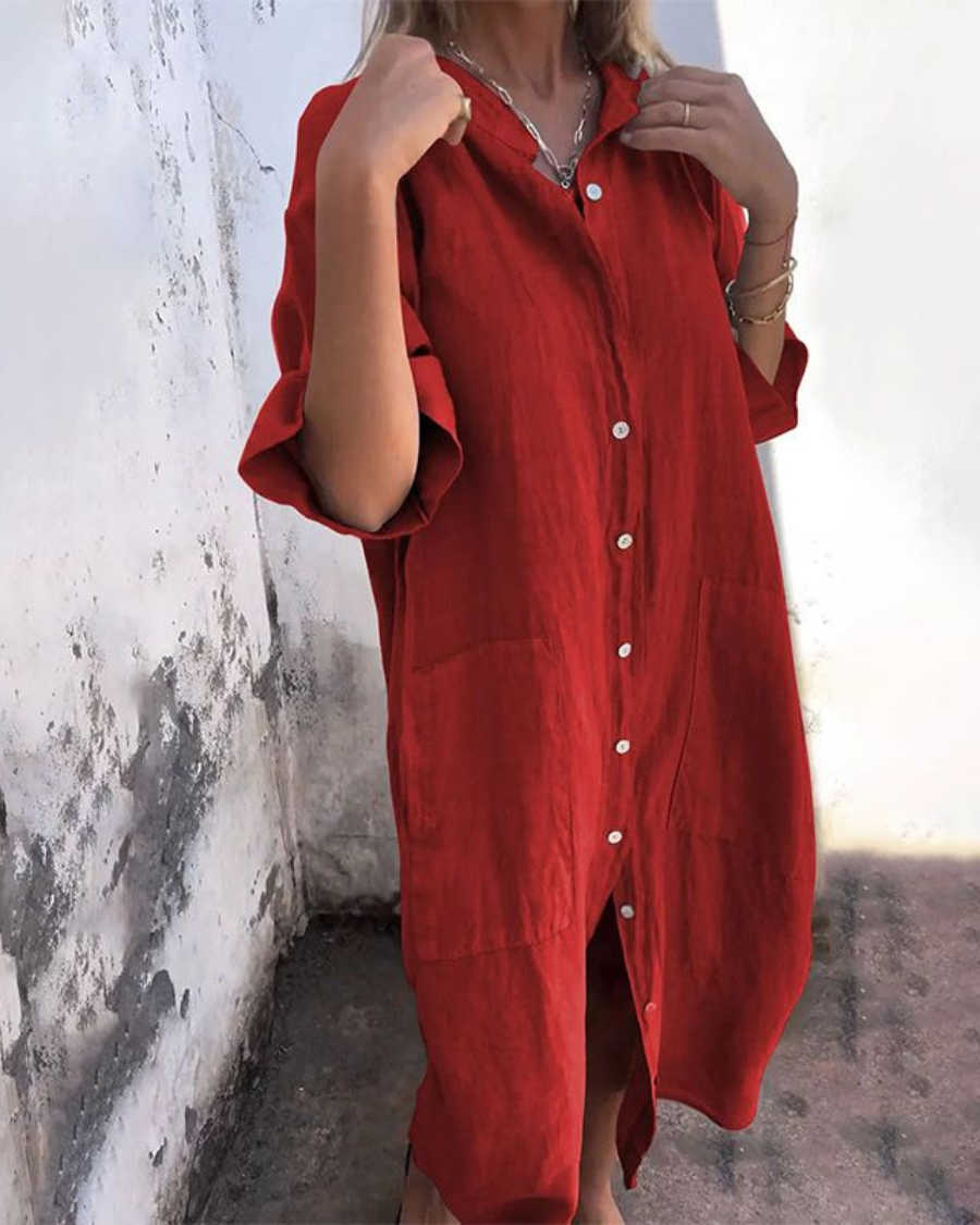 Women's Relaxed Boho Shirt Dress