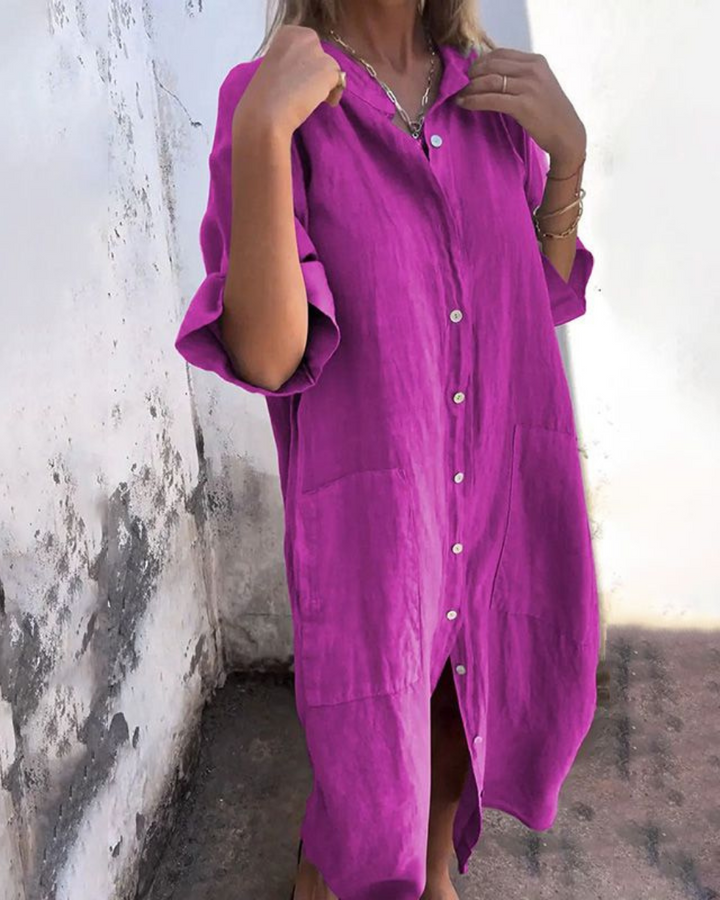 Women's Relaxed Boho Shirt Dress