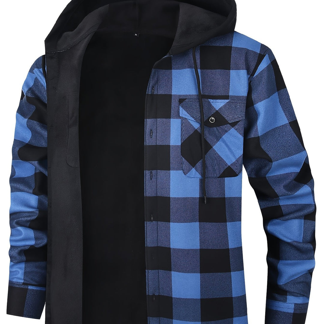 Emmett | Men's Lined Plaid Hooded Shirt Jacket