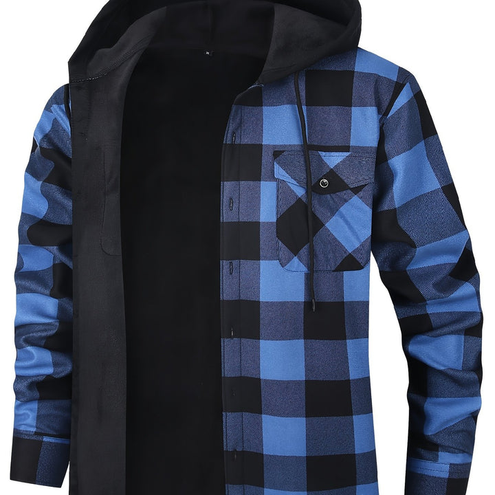 Emmett | Men's Lined Plaid Hooded Shirt Jacket