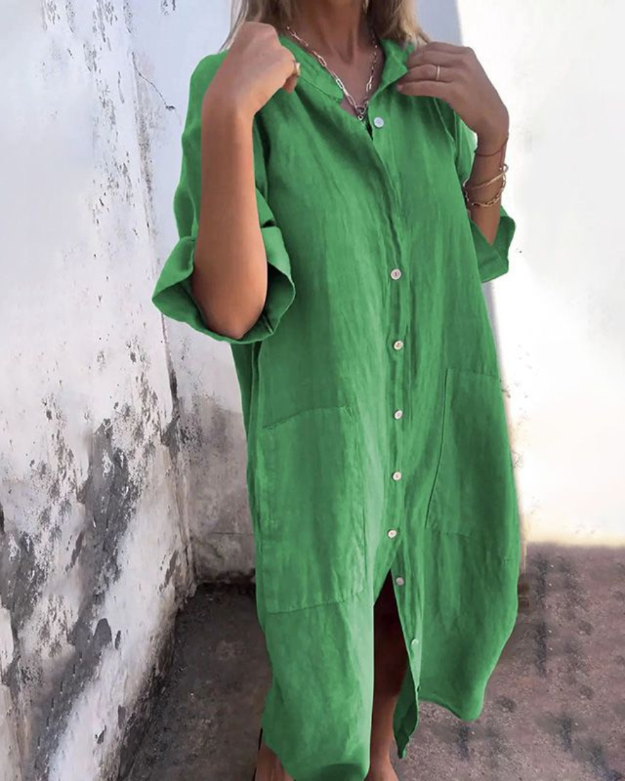 Women's Relaxed Boho Shirt Dress