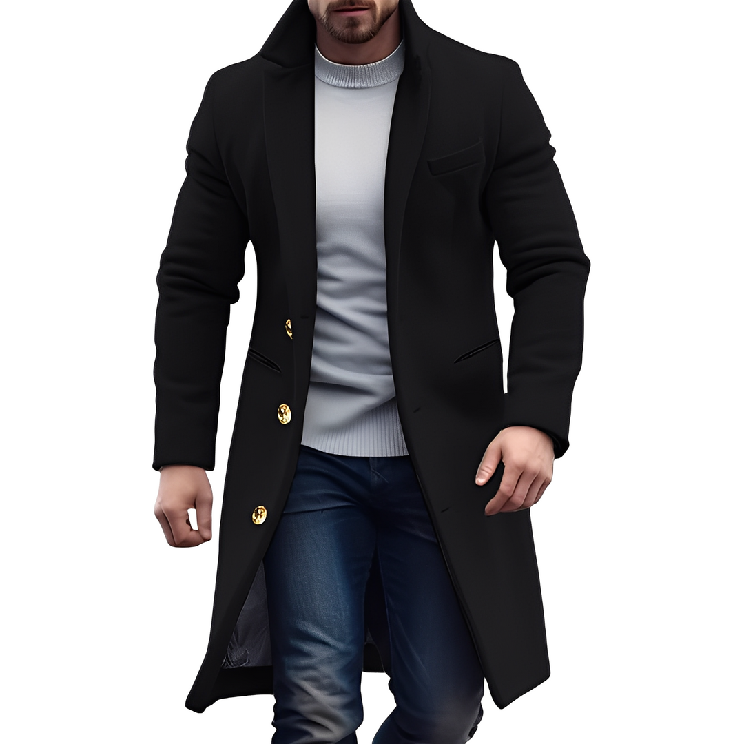 Terence | Men's Double-Breasted Long Overcoat