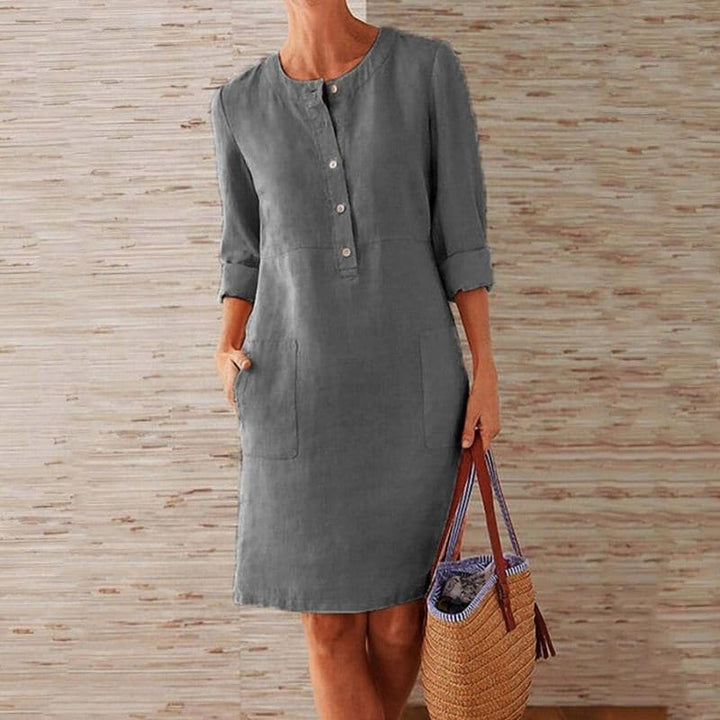 Women's Cotton Linen Shift Dress