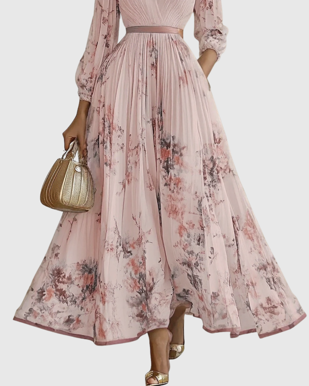 Women's V-Neck Floral Maxi Dress