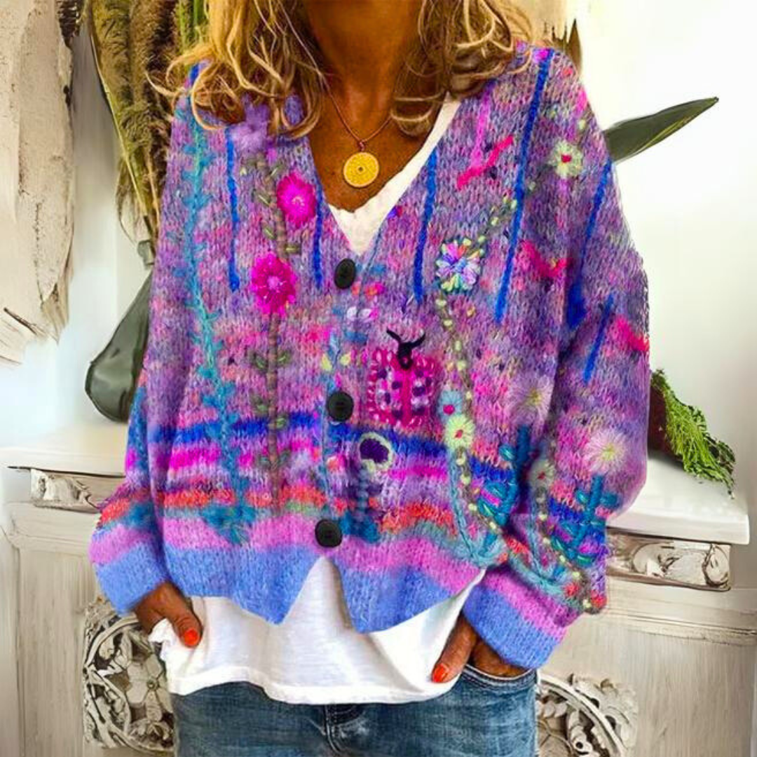 Edith | Women's Printed Knit Cardigan