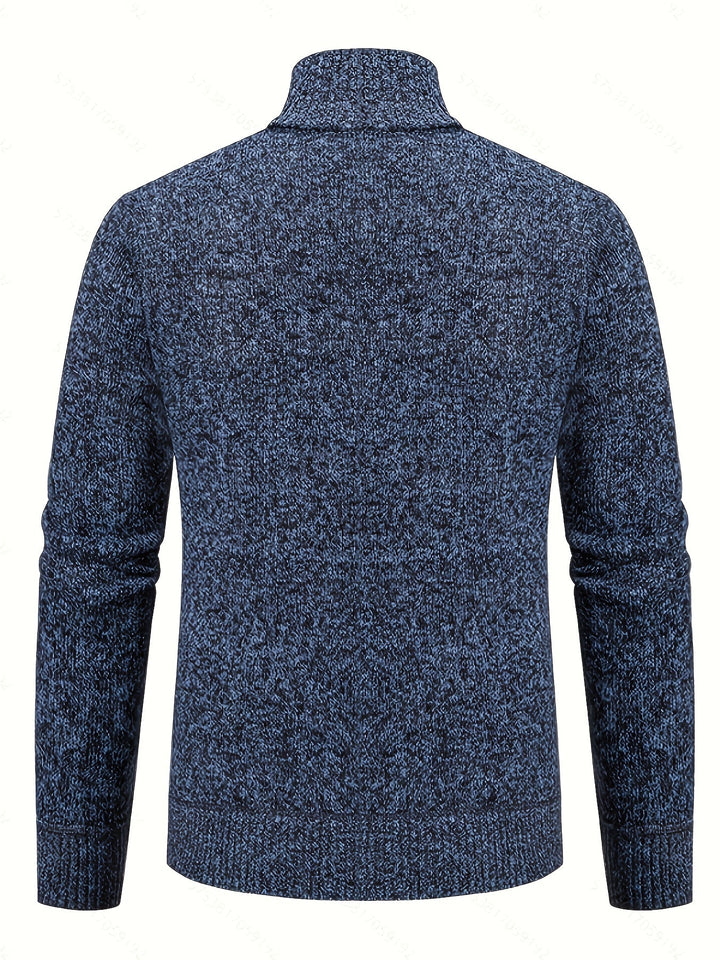 Nolan | Men's Textured Zip-Up Knit Cardigan