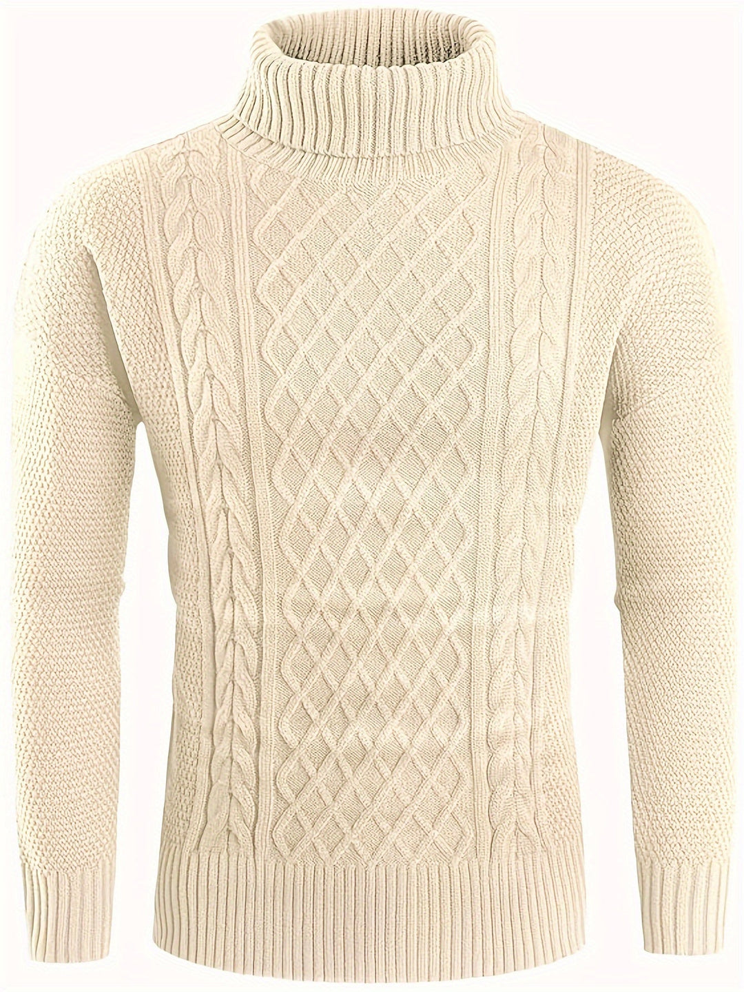 Eamon | Men's Cable Knit Roll Neck Jumper
