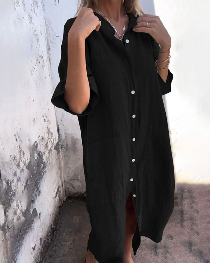 Women's Relaxed Boho Shirt Dress