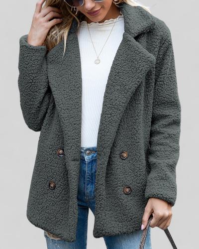 Mavis | Women's Double-Breasted Long Teddy Coat