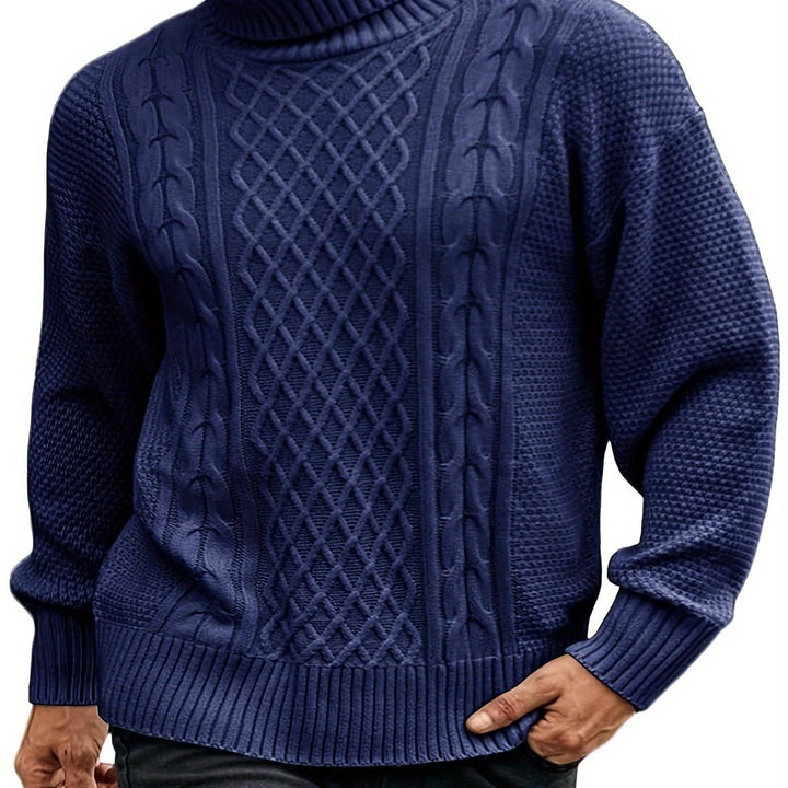 Eamon | Men's Cable Knit Roll Neck Jumper