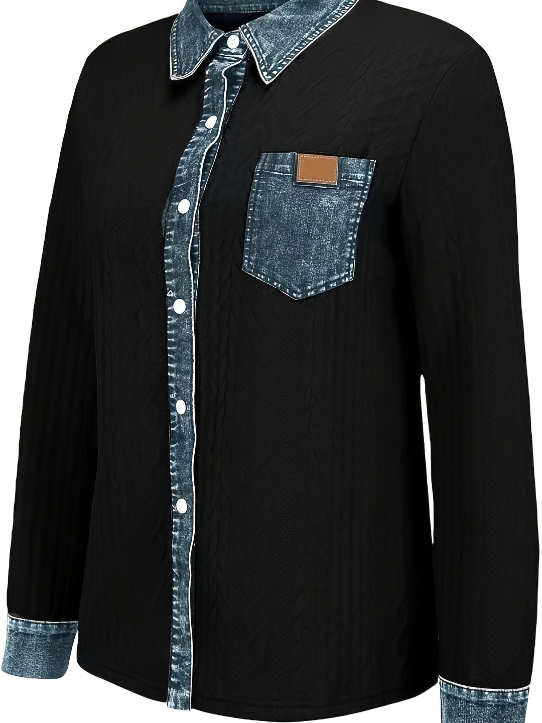 Saffron | Women's Contrast Trim Cable Knit Cardigan