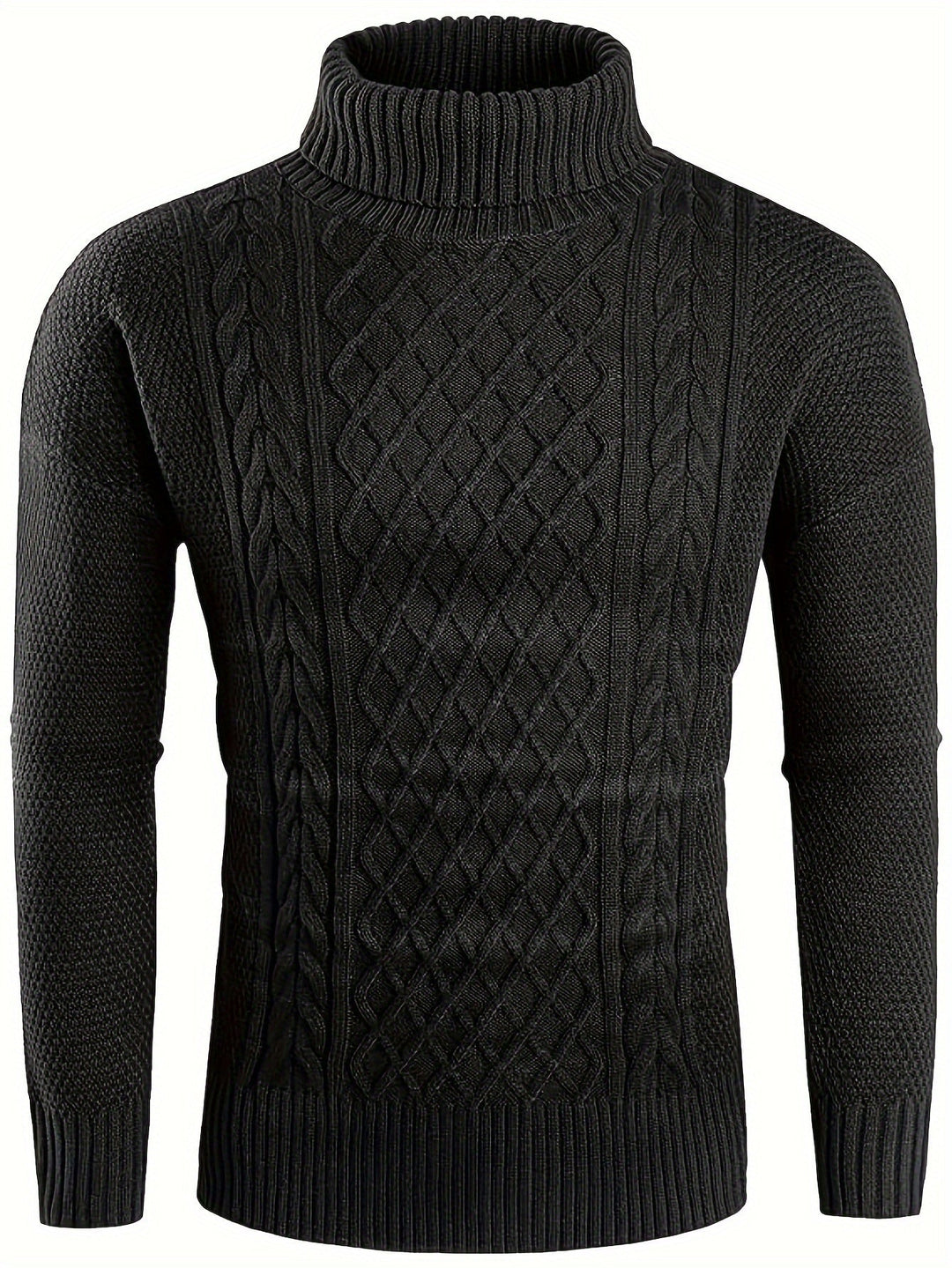 Eamon | Men's Cable Knit Roll Neck Jumper