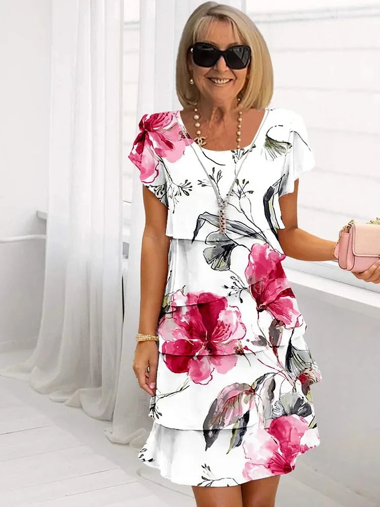 Elsie | Women's Ruffled Floral Midi Dress