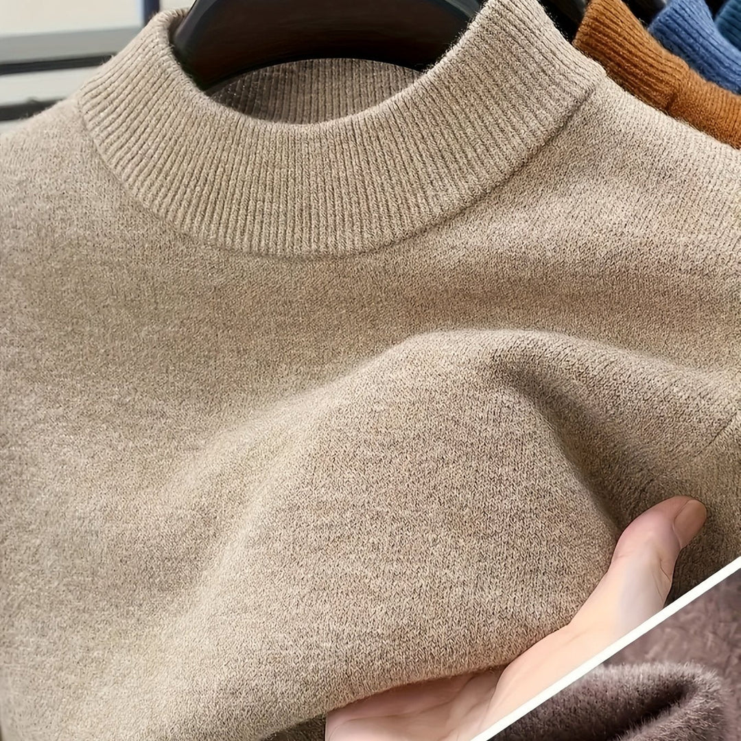 Leon | Men's Slim Fit Mock Neck Knit Jumper