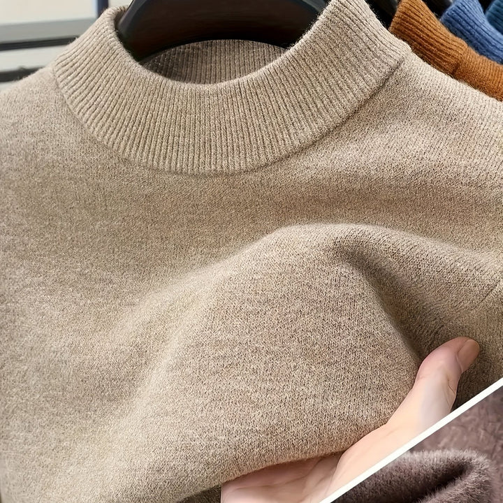 Leon | Men's Slim Fit Mock Neck Knit Jumper