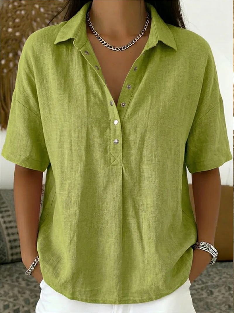 Women's Linen Collared Blouse