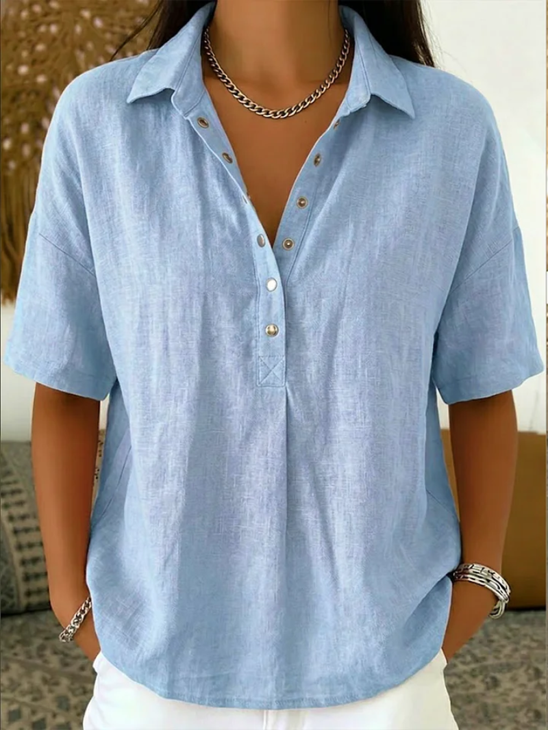 Women's Linen Collared Blouse