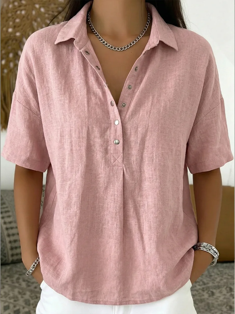 Women's Linen Collared Blouse