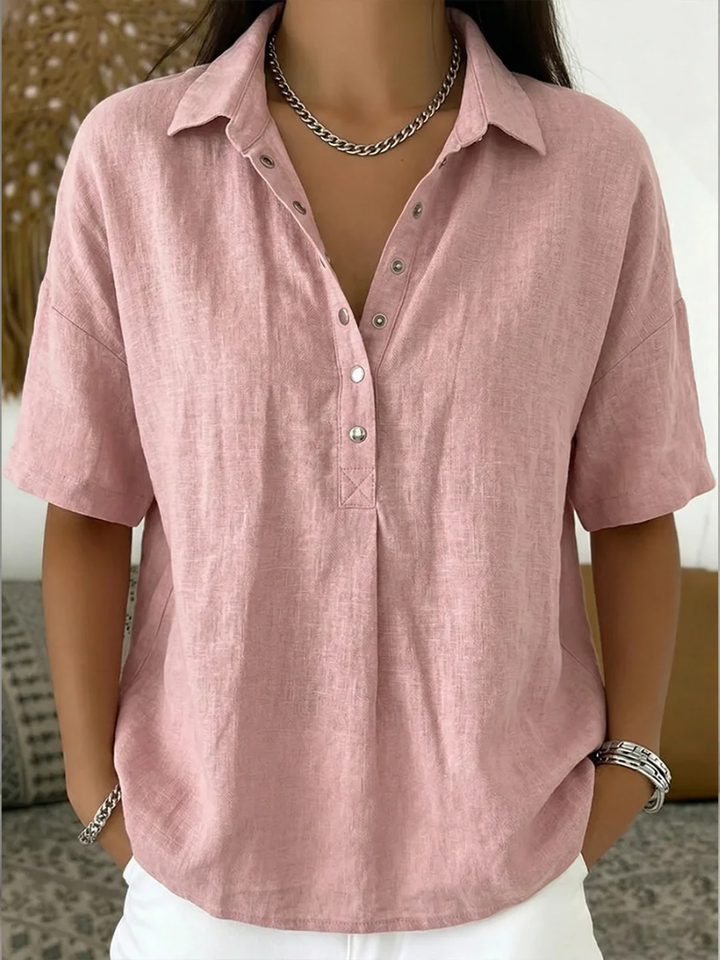 Women's Linen Collared Blouse