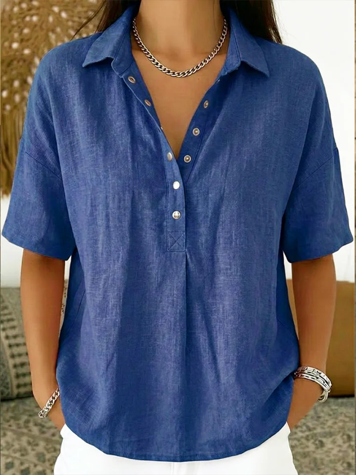 Women's Linen Collared Blouse
