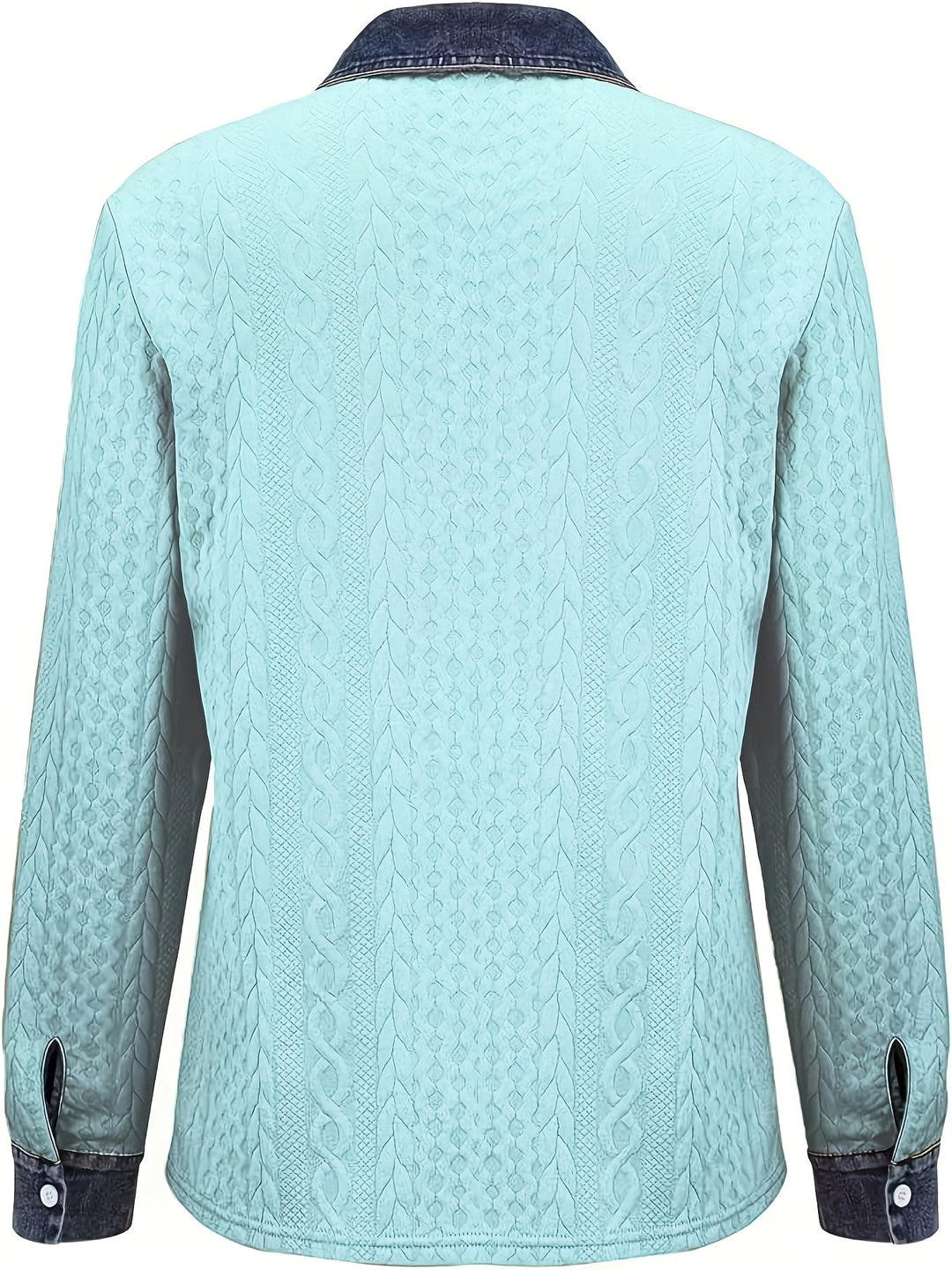 Saffron | Women's Contrast Trim Cable Knit Cardigan