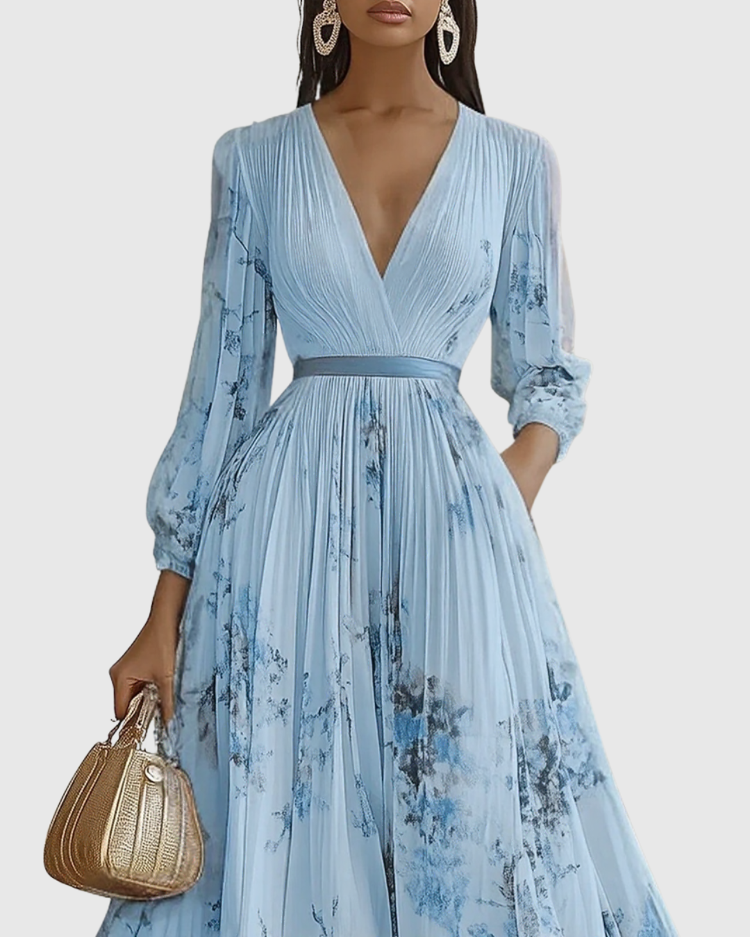 Women's V-Neck Floral Maxi Dress