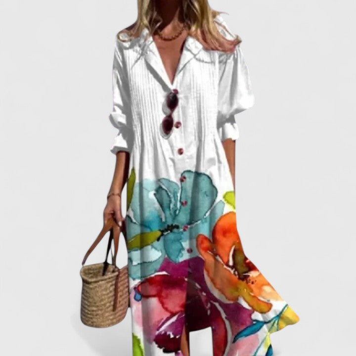Women's Boho Printed Midi Dress