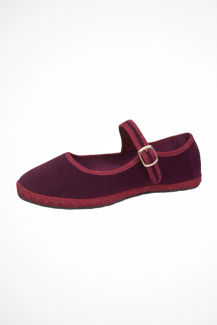 Women's Mary Jane Ballet Flats Buckle Strap Suede