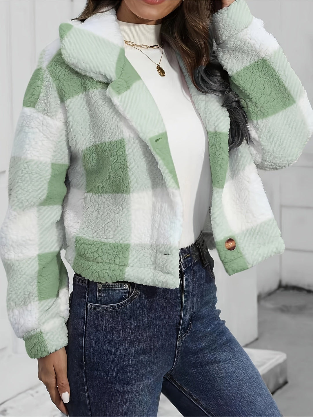 Veronica | Women's Cropped Plaid Jacket