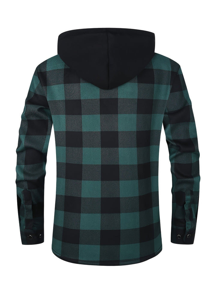Emmett | Men's Lined Plaid Hooded Shirt Jacket