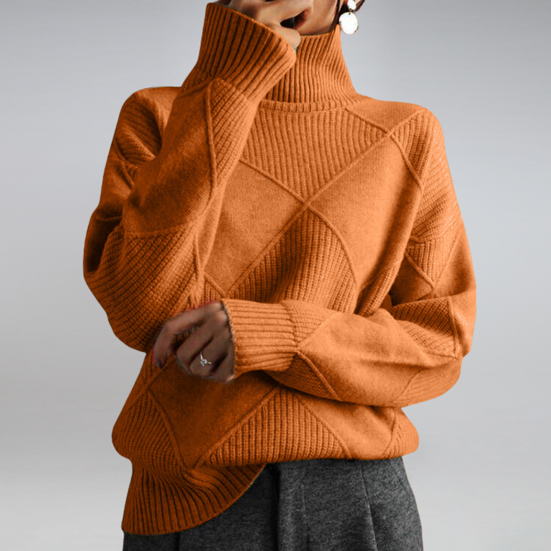Women's Cashmere Polo Neck Jumper Soft Knit