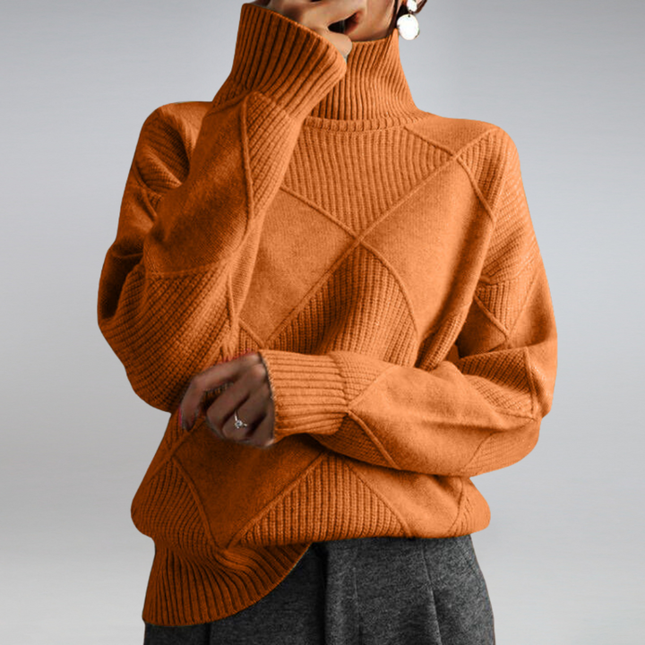Women's Cashmere Polo Neck Jumper Soft Knit