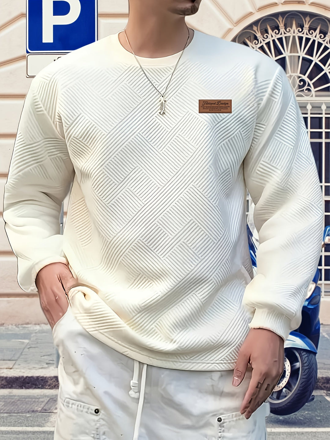 Spencer | Men's Textured Crew Neck Sweatshirt