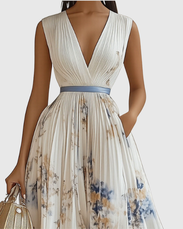Women's V-Neck Floral Maxi Dress
