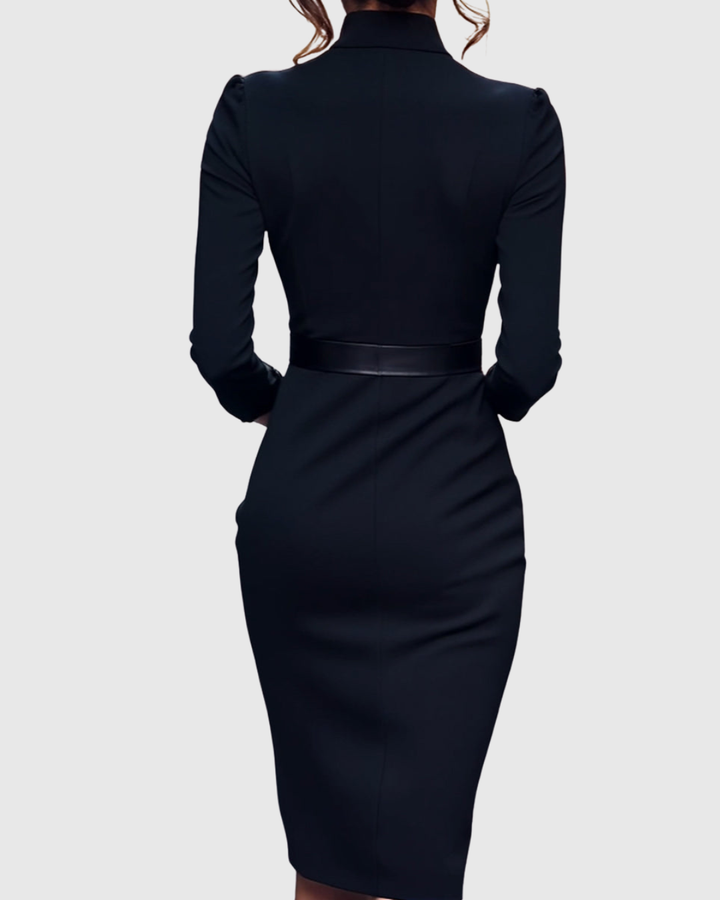 Women's Mock Wrap Midi Dress