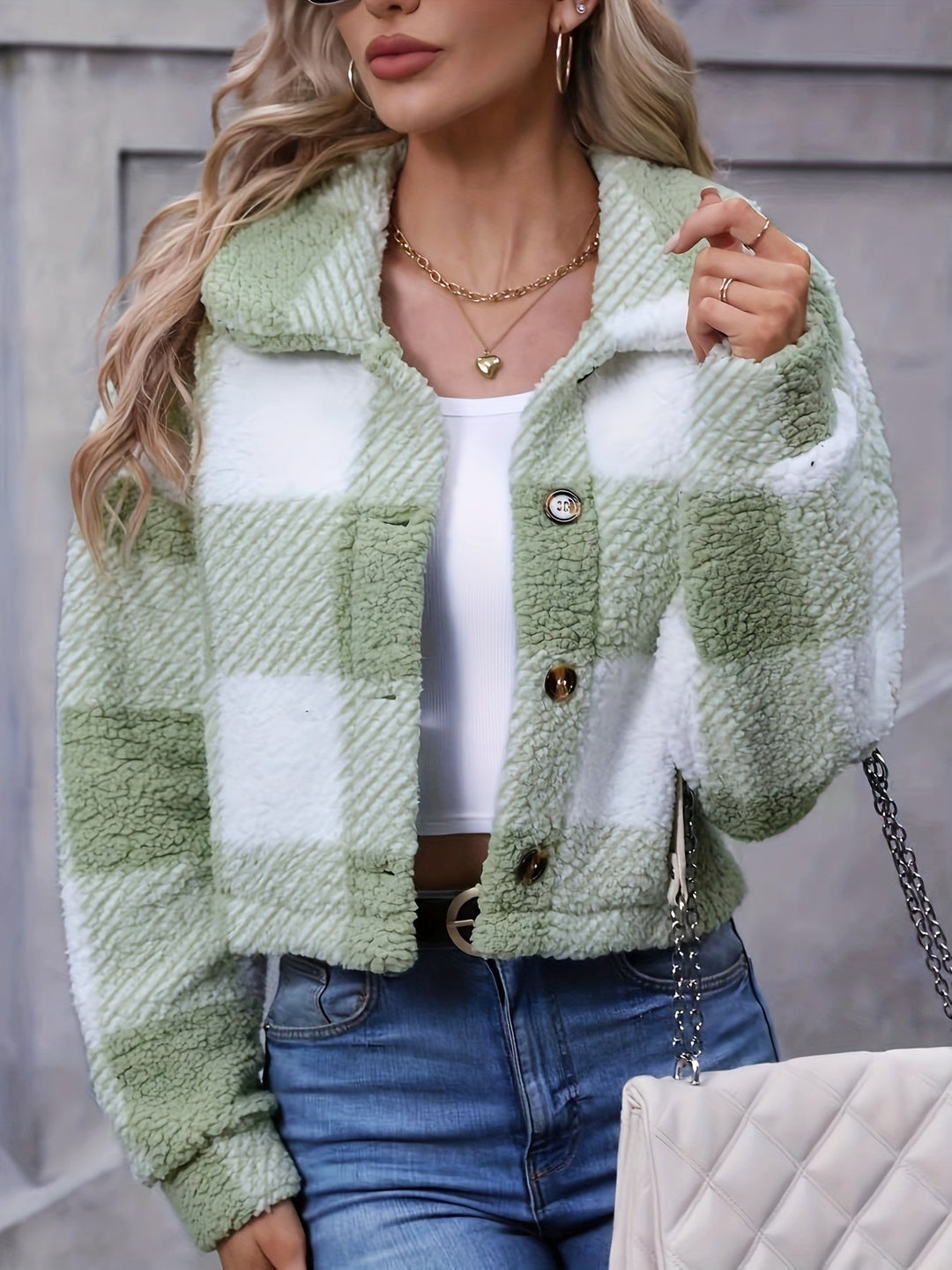 Veronica | Women's Cropped Plaid Jacket