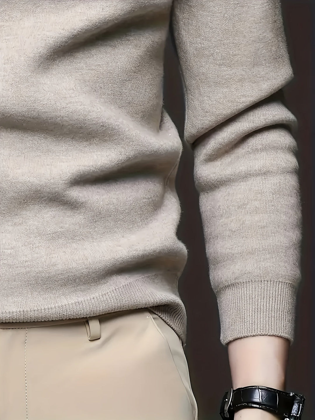 Leon | Men's Slim Fit Mock Neck Knit Jumper