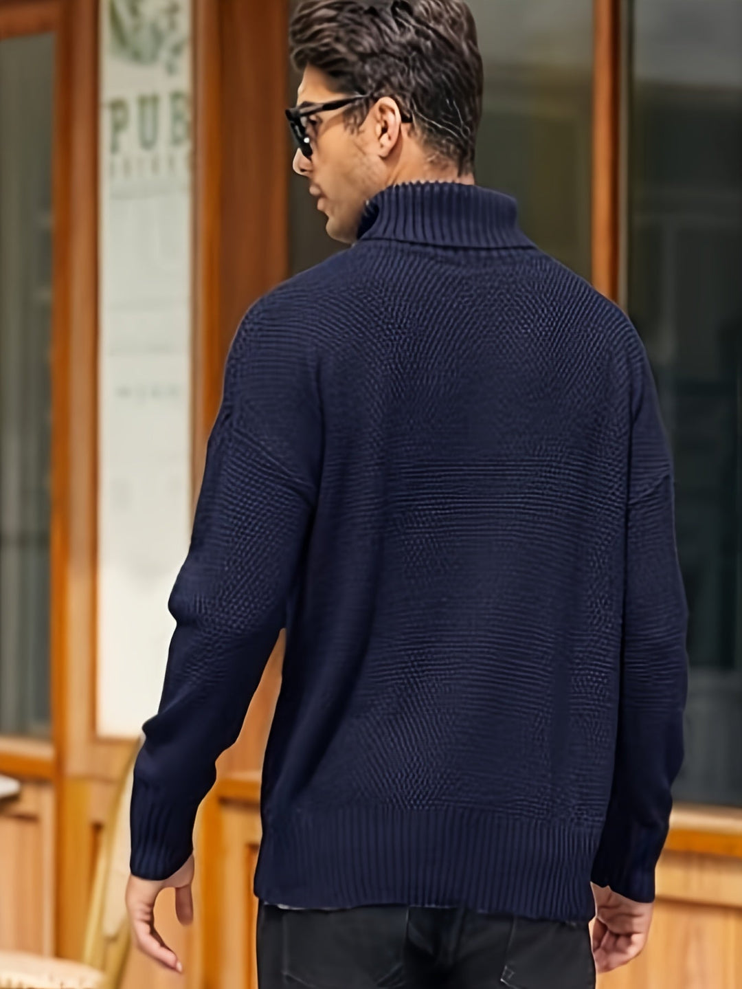 Eamon | Men's Cable Knit Roll Neck Jumper