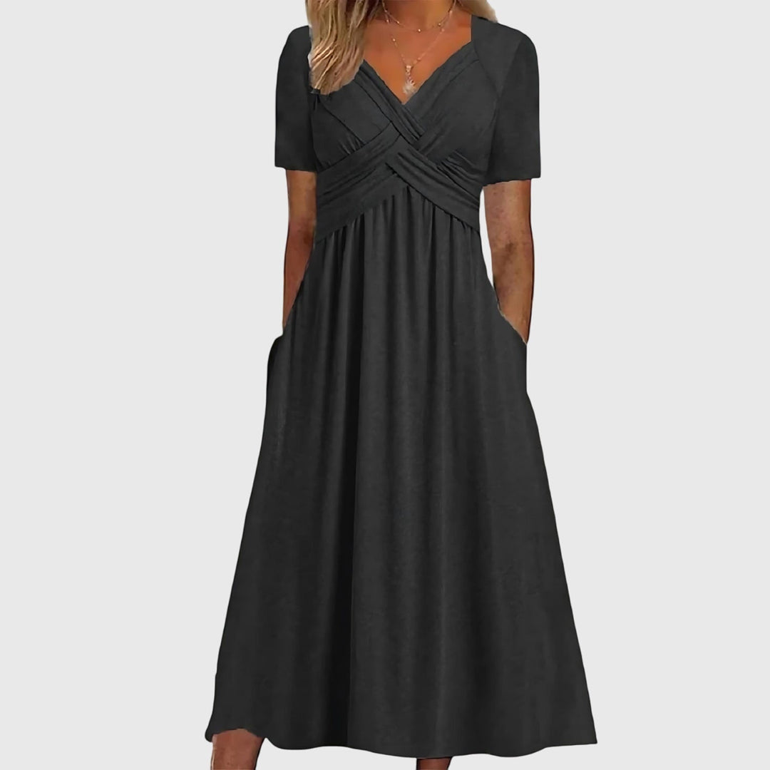 Women's A-Line Tummy Control Midi Dress