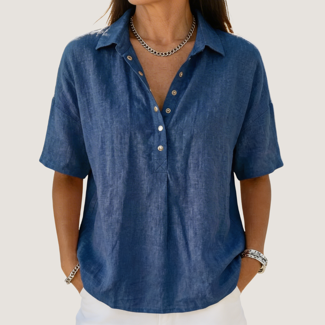 Women's Linen Collared Blouse