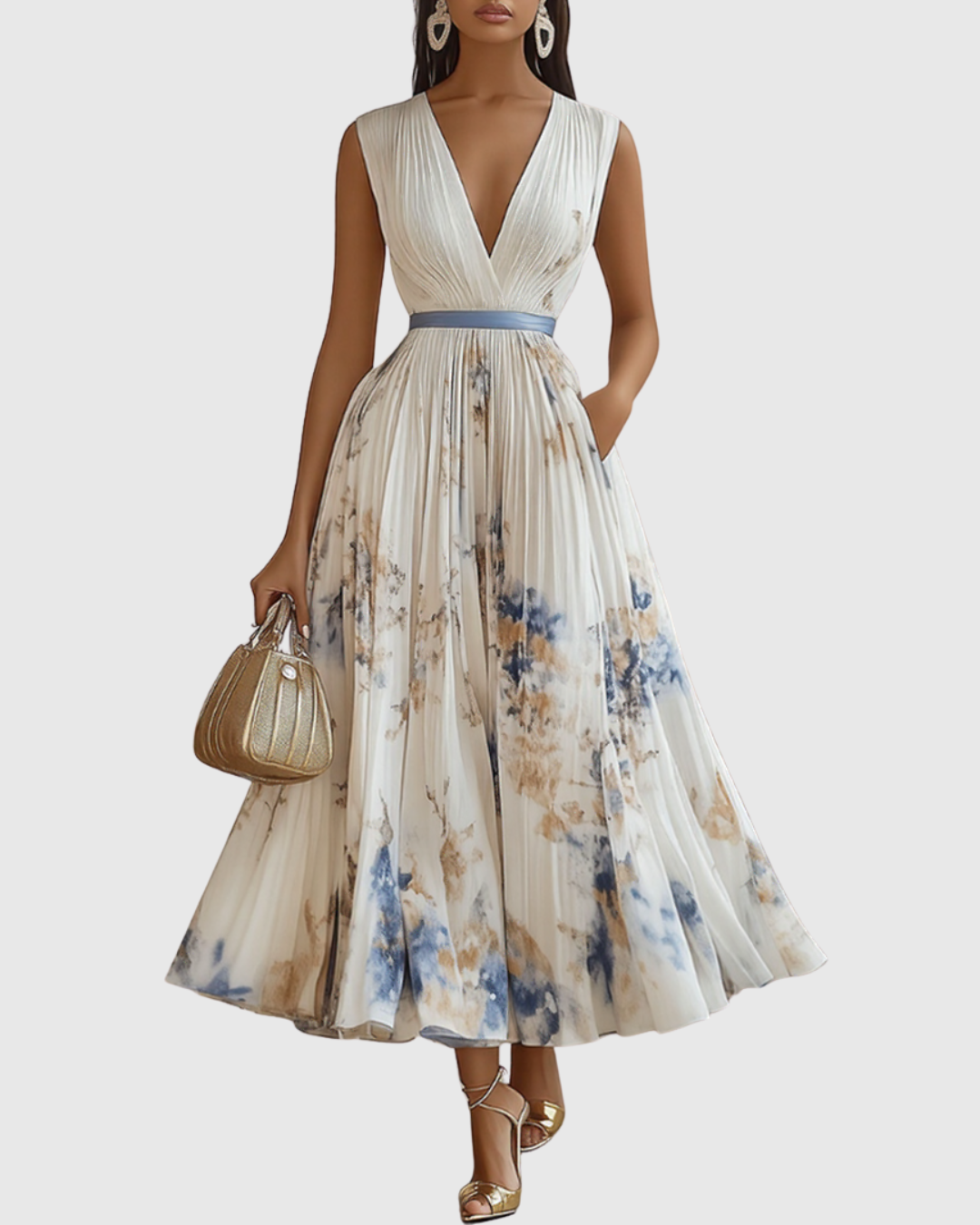 Women's V-Neck Floral Maxi Dress