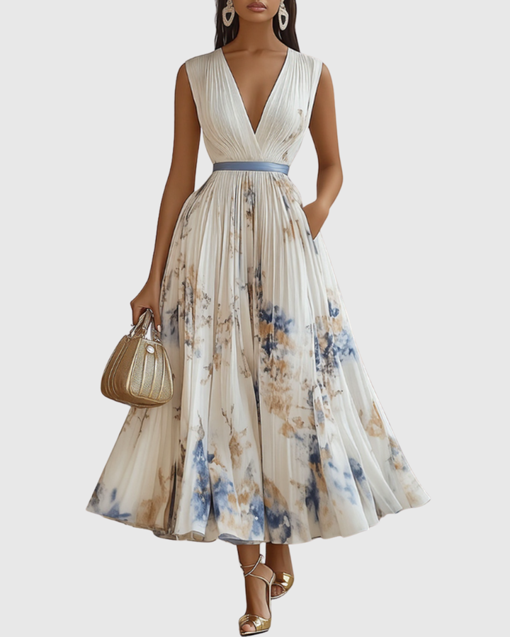 Women's V-Neck Floral Maxi Dress
